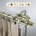 Central Design 1 in. Silas Double Curtain Rod with 48 to 84 in. Extension, Gold 100-45-483-D